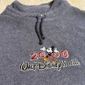 VTG Walt Disney World 2000 Fleece Pullover Mens 3X Gray Mickey USA Made